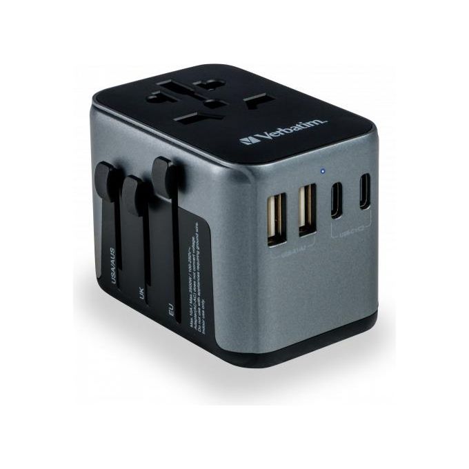 Verbatim Univesal Travel Adapter UTA-03 USB-C 30W 2xUSB-C 2xUSB-A