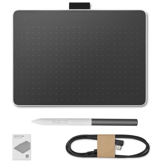 Wacom CTC4110WLW1B One S Tavoletta Grafica Small USB Bluetooth 4096 livelli di pressione 152x95 mm colore Grigio Bianco