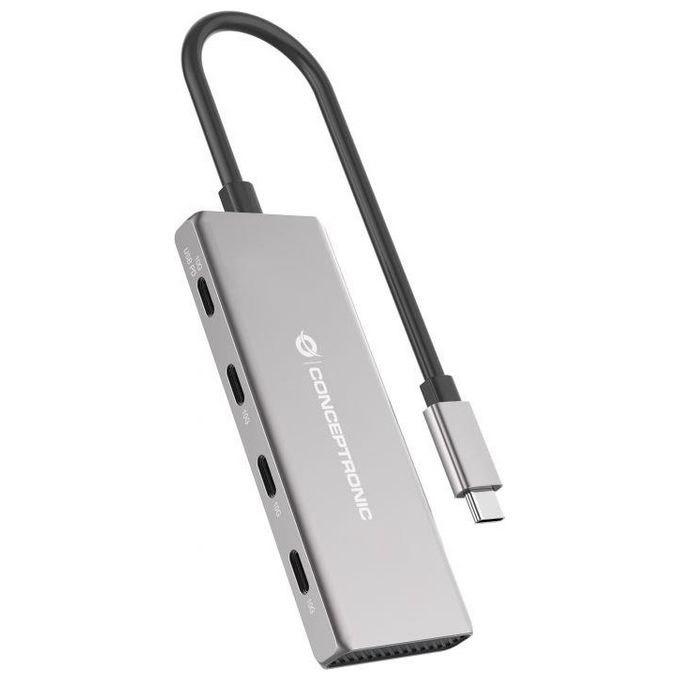 Conceptronic HUBBIES16G Hub di Interfaccia USB 3.2 Gen 2 Type-C 10000 Mbit-s Grigio