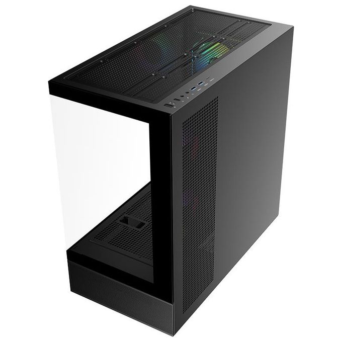 Itek ITGCASB42B SHOWBUI 42B Case Gaming Tower ATX con 3 Ventole ARGB 2 USB3 Type-C Vetro Temperato colore Nero