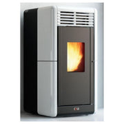 Cola Stufa a Pellet Calla Canalizzabile Ventilata Top e Frontalino in Maiolica Bianco