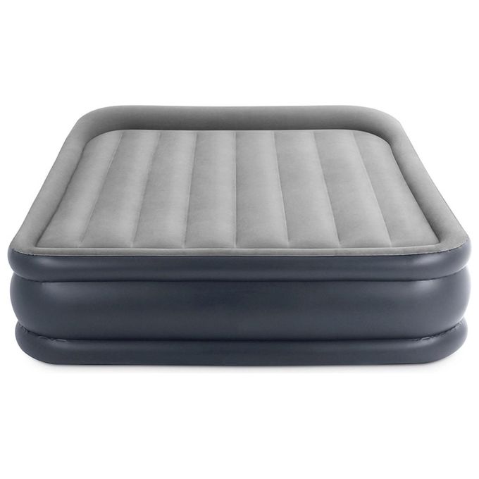 Intex 64136ND DuraBeam Pillow Rest Deluxe Materasso Gonfiabile Matrimoniale 152x203x42 cm Pompa Elettrica Integrata 272 Kg colore Grigio
