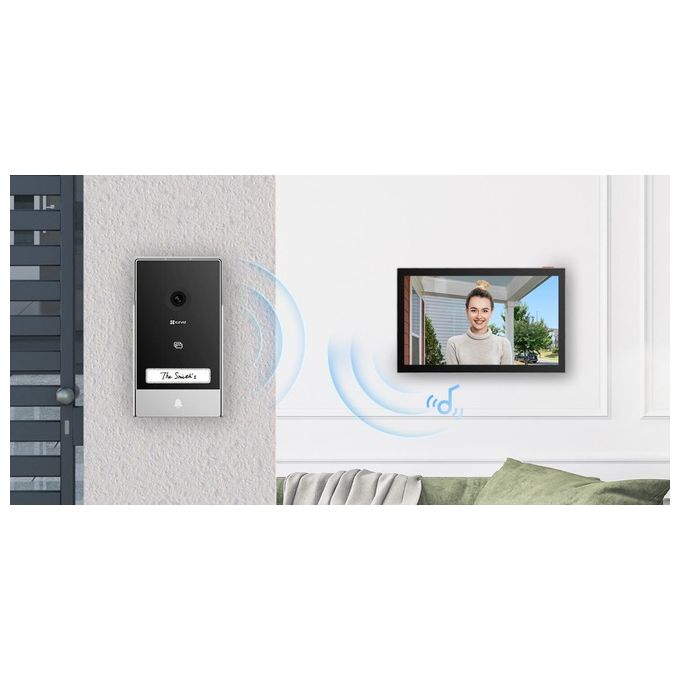 Ezviz HP7 Videocitofono Smart 2K Monitor Touch 7'' Wi-Fi Dual Band Visione Notturna Audio Bidirezionale colore Nero Argento
