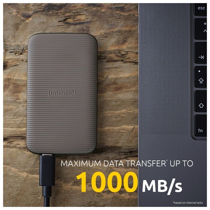 Intenso 3827470 TX500 SSD Esterno 2 TB USB Tipo C 3.2 Gen 2 Velocita' Lettura 1000 MB-s colore Marrone