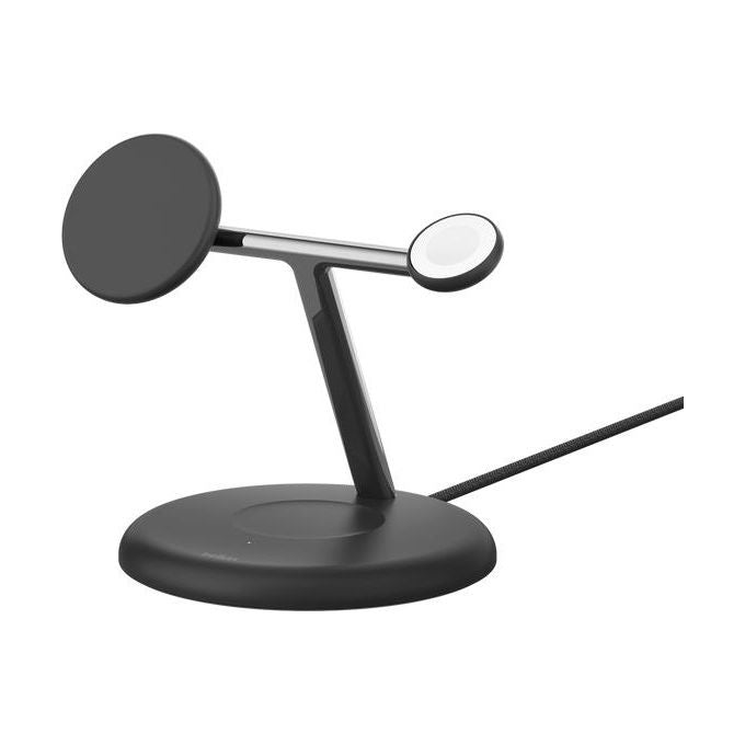 Belkin WIZ023VFBK BoostCharge Pro Supporto di Ricarica Wireless 3 in 1 Qi2 Magnetico Fino a 15 W Alimentatore Incluso colore Nero