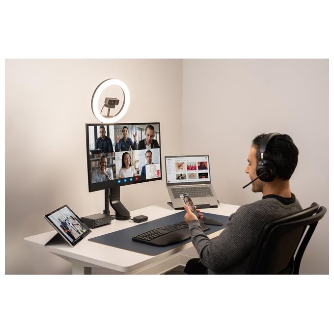 Kensington K83452WW Cuffie over-ear Bluetooth H3000 Cancellazione Rumore Attiva con AI Durata Batteria 60 h Connessione Bluetooth 5.2 colore Nero