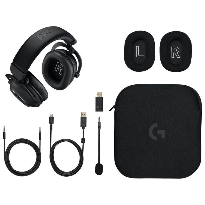 Logitech G 981-001263 PRO X 2 LIGHTSPEED Cuffie Gaming Wireless Bluetooth Driver Grafene 50h DTS 7.1 Surround colore Nero