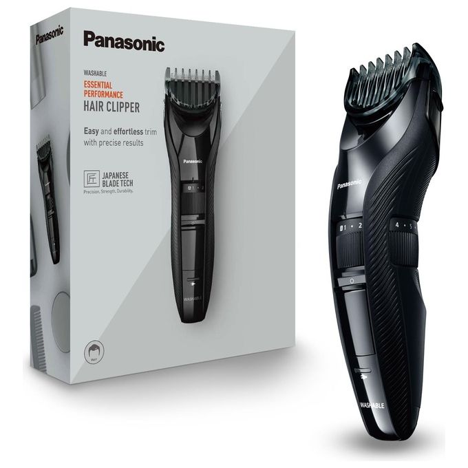 Panasonic ER-GC53-K503 Tagliacapelli Cordless e con Cavo Lame Acciaio Inox 19 Lunghezze 0.5 10 mm Autonomia 40 min Lavabile colore Nero