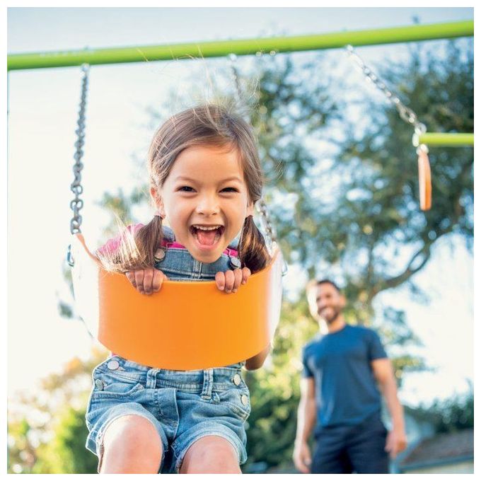 Intex 44121 Altalena Swing Set Colorata Due seggiolini e Dondolo 343x249x203 cm Bimbo Verde