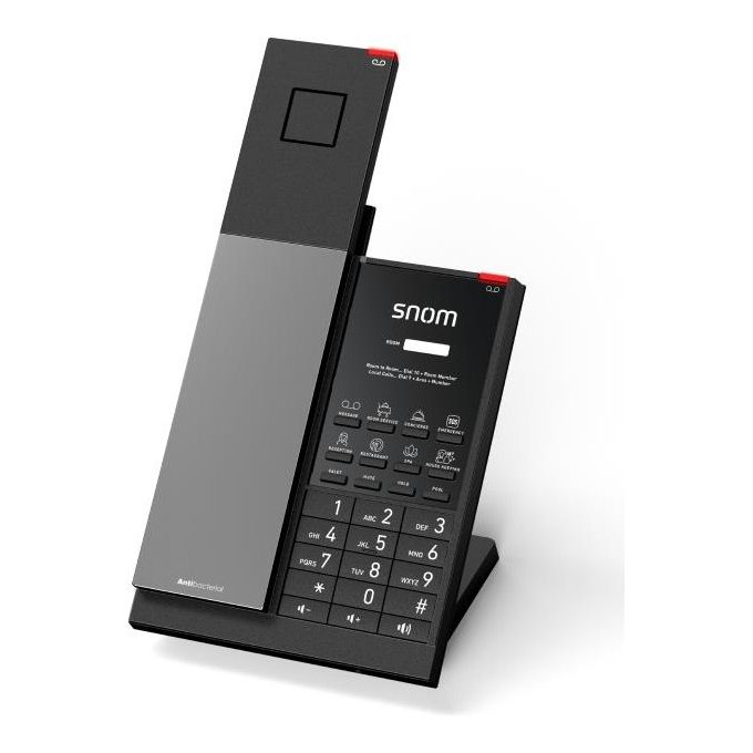 Snom 00007009 HD351W Telefono IP con WiFi e DECT Display a colori 8 tasti programmabili Vivavoce Alimentazione PoE Batteria 1000 mAh colore Nero - Gun Metal Black