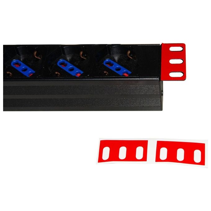 Link Confezione 5 Coppie Etichette Rosse per Supporti Laterali 19'' Multiprese Rack