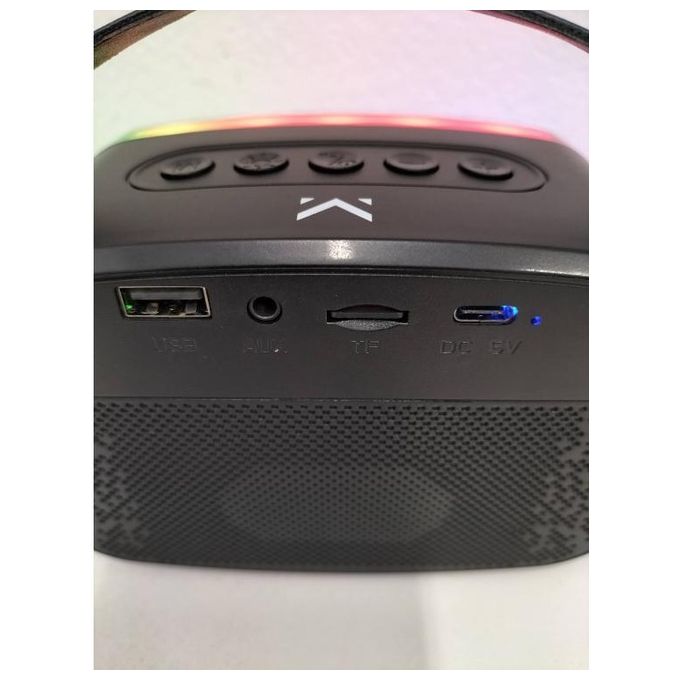 New Majestic Speaker Kara Ok Black con Microfono Funzioni Karaoke e Magic Voice