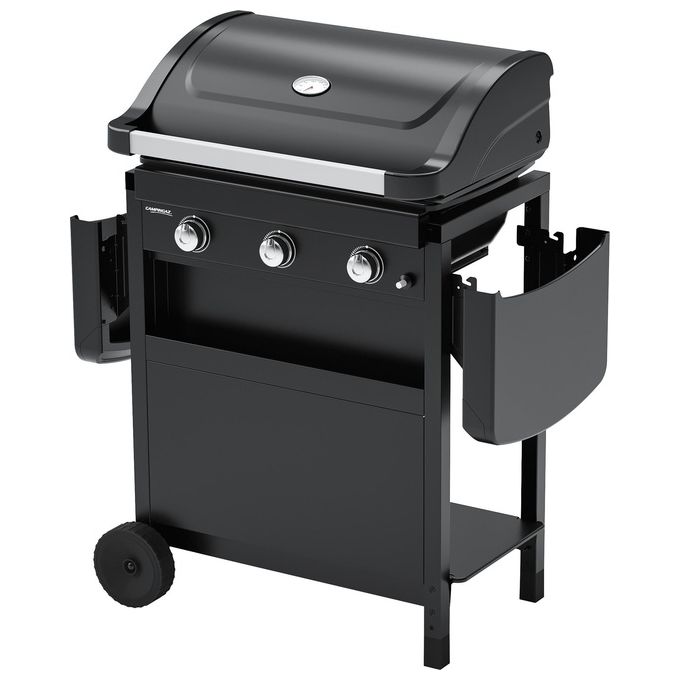 Campingaz 2181054 1 Series Compact Barbecue Carrello Gas 3 Fuochi 7500 W con Griglia e Termometro colore Nero
