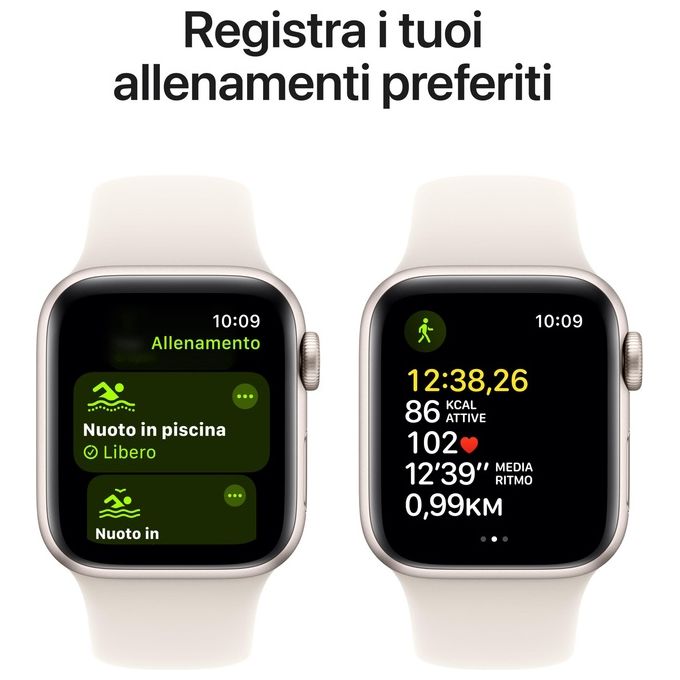Apple MXGK3QL-A Apple Watch SE Smartwatch GPS + Cellular 40mm Cassa in Alluminio Display OLED 324 x 394 Pixel Memoria 32 GB colore Beige