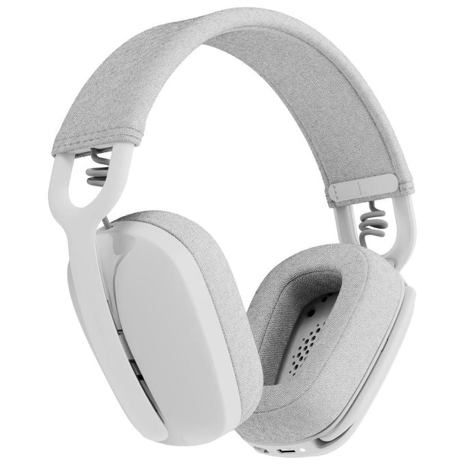 Logitech 981-001219 Zone Vibe 100 Auricolare Wireless Bluetooth 5.2 Microfono Boom con Cancellazione del Rumore Cuffie Circumaurali 40 mm Autonomia 20 Ore colore Bianco