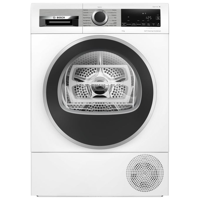 Bosch WQG245D0IT Serie 6 Asciugatrice Pompa di Calore 9 Kg Classe C AutoDry Condensatore Autopulente (84x60x61 cm) colore Bianco