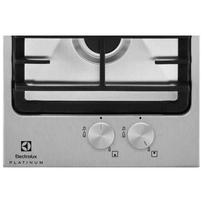 Electrolux EGG3322NVX Serie 300 Piano cottura Gas 29 cm 2 Fuochi Griglie in Ghisa Sicurgas colore Acciaio Inossidabile