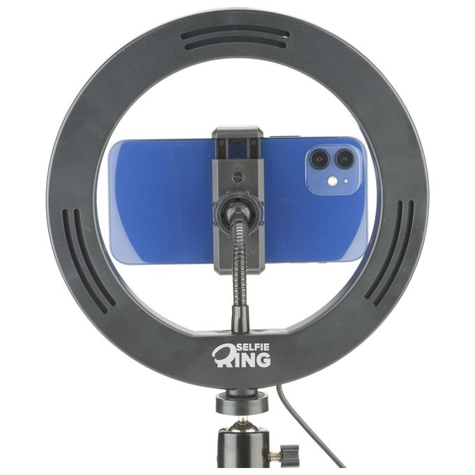 Cellular Line Anello Luminoso a Led con Treppiedi per Selfie