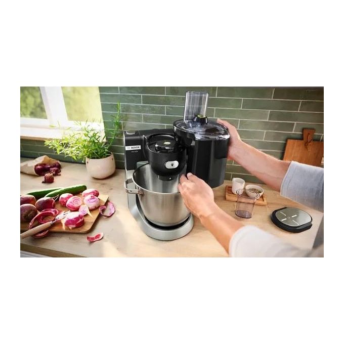 Bosch MUZS68CC Tagliacubetti per Robot da Cucina Serie 6 e Serie 8 Acciaio Inossidabile e Plastica colore Nero Grigio