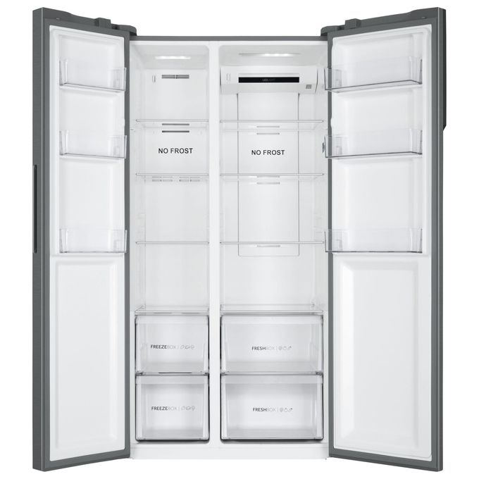Haier HSR3918ENPG Serie 3 Frigorifero Side by Side 528 L 177 cm Classe E 38 dB No Frost Inverter Multi Air Flow colore Argento
