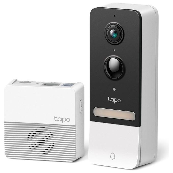 TP-Link TAPO D230S1 Tapo Videocitofono Smart Campanello Video 2K 5MP Visione Notturna Colori 160° Batteria IP64 colore Bianco Nero