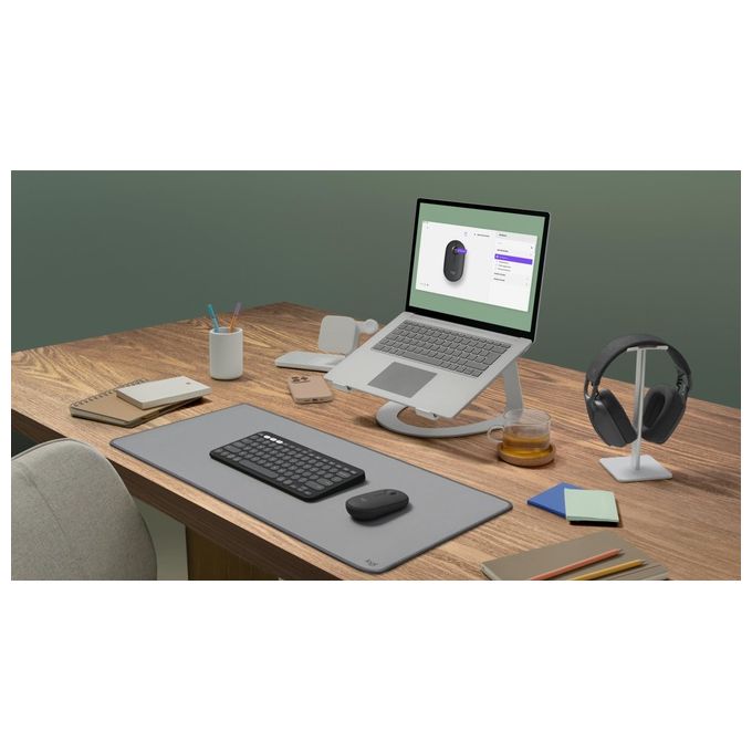 Logitech 910-007015 Pebble 2 M350s Mouse Wireless Bluetooth Ottico 4000 DPI Silenzioso Ambidestro colore Grafite