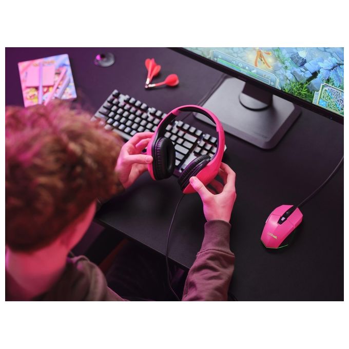 Trust GXT 415P Zirox Cuffie da Gaming Leggere Rosa