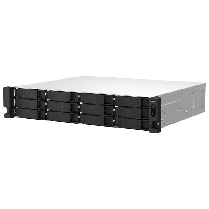 QNAP TS-1264U-RP-8G TS-1264U-RP NAS 12 bay Intel Celeron 8 GB DDR4 2U 2 porte 2.5GbE HDMI 4K slot PCIe colore Alluminio Nero