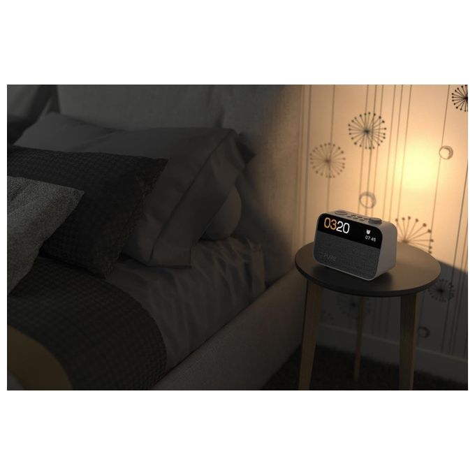 Pure 30102 Moment Radiosveglia Portatile DAB+ FM Bluetooth 5.3 Display 4.7'' 4 Sveglie colore Bianco