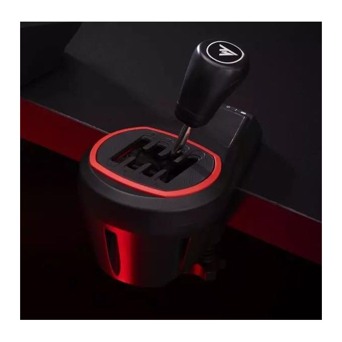 Thrustmaster TH8S Shifter Add-On Cambio Manuale 7 Marce Schema H USB compatibile PS5 PS4 Xbox PC colore Nero Rosso