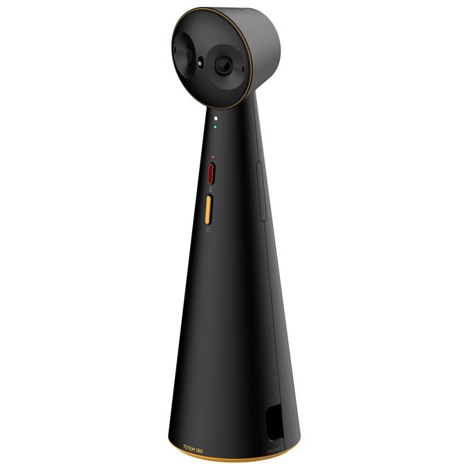 Ipevo 5-910-2-08-00 TOTEM 180 Telecamera per conferenze 4K 180° con AI Auto Framing e microfoni omnidirezionali colore Nero e Blu