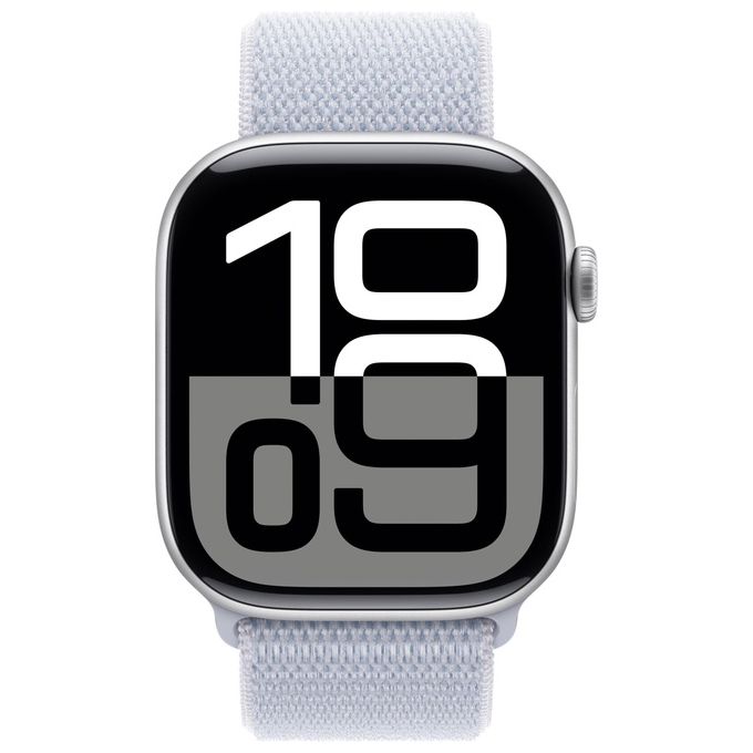 Apple MWWN3QL-A Watch Series 10 Smartwatch GPS 46mm Alluminio Sport Loop colore Argento Blu Nuvola