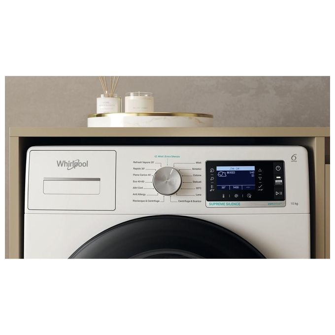 Whirlpool W6 08 SILENCE IT Lavatrice 10 kg Centrifuga 1400 Giri Classe energetica A Motore Inverter Funzione Vapore colore Bianco