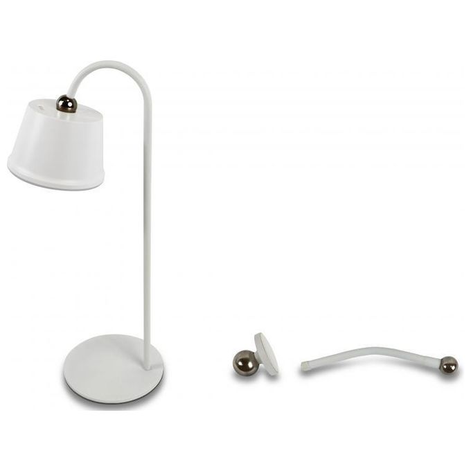 New Majestic Lampada Led da Tavolo Alba Ricaricabile Testa Magnetica Luce Regolabile Comandi Touch
