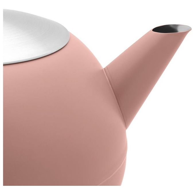Bredemeijer 101014 Duet Bella Ronde Teiera Acciaio Inox Doppia Parete 1 2L Beccuccio Antigoccia Manico Termoresistente colore Blush Pink