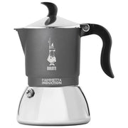 Bialetti 0007152 Fiammetta Moka Caffettiera per Induzione 2 Tazze 0,13 L in Alluminio e Acciaio colore Grigio