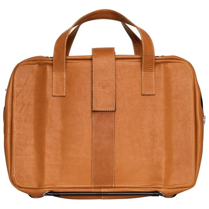 R-Go Tools RGOAVLAPBR Borsa per Laptop Ergonomica con Supporto Integrato Regolabile in Altezza 39,6 cm (15.6'') 2 Scomparti Pelle Pieno Fiore Colore Marrone