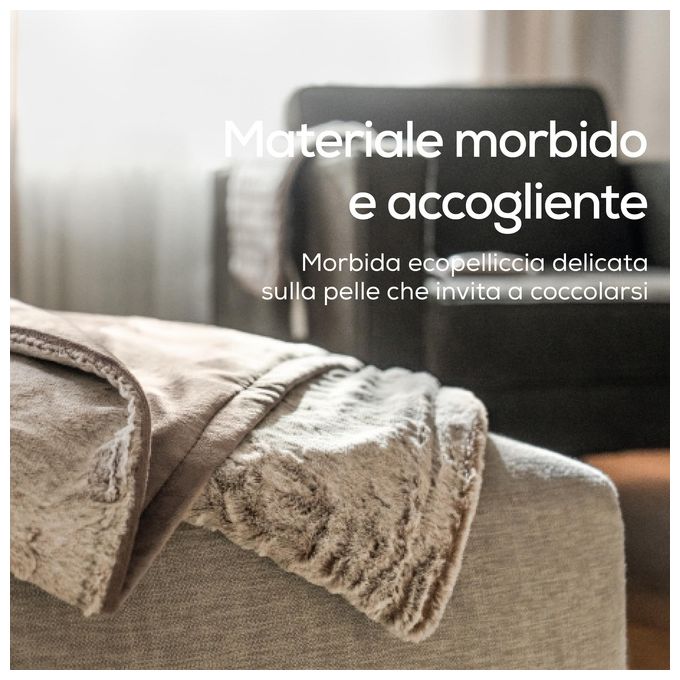 Beurer HD75 Cosy Nordic Termocoperta Elettrica 180x130 cm 100W 6 livelli temperatura Lavabile colore Taupe
