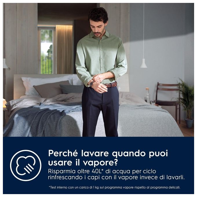 Electrolux EW7W674BI Serie 700 Lavasciuga Incasso 7-4 Kg 1551 rpm Classe D DualCare SensiCare Vapore (82x60x54 cm) colore Bianco