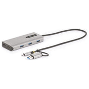 StarTech.com 167B-USBC-MULTIPORT Adattatore Multiporta USB-C Doppio HDMI 4K30Hz Hub USB-A 3 Porte 5Gbps Cavo 40 cm colore Argento