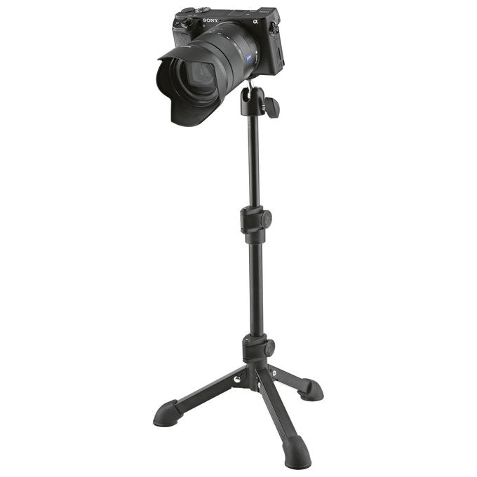 König and Meyer 19782 Supporto da Tavolo per Fotocamera in Acciaio con Testa Girevole 360° e Inclinazione 0-90° 1-4'' colore Nero