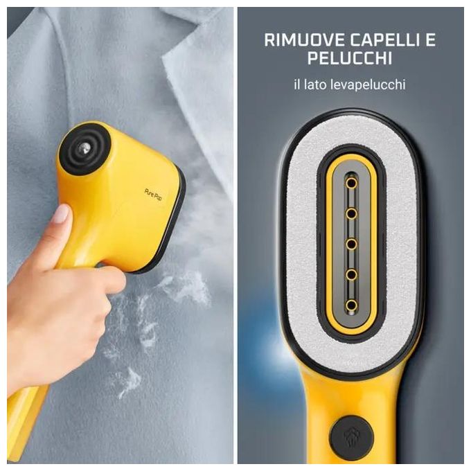 Rowenta DR2026D1 Pure Pop Stiratore Verticale Portatile a Vapore 1300W Riscaldamento 15 sec Vapore 20 g-min colore Giallo