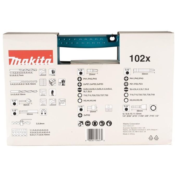 Makita B-68432 Set Punte per Trapano 102 Pezzi