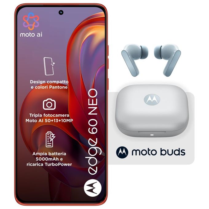 Motorola Edge 60 Neo, 8-256 GB, Poinciana + Moto Buds