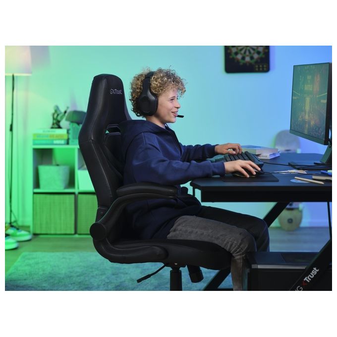 Trust 25128 GXT 703 RIYE Sedia Gaming Universale braccioli regolabili gas lift classe 4 portata 140 Kg colore Nero