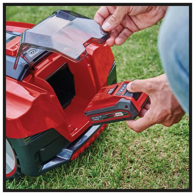 Einhell 3413961 Freelexo 300 Solo Tagliaerba robotizzato Superficie fino a 300 m² Batteria 18 V 2 Ah Tecnologia Power X-Change colore Nero Rosso