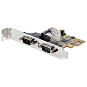 StarTech 21050-PC-SERIAL-LP Scheda seriale PCI Express a 2 porte RS232 DB9 con UART 16C1050 FIFO 256 byte Baud Rate 921,6 Kbps PCIe 2.0 x1 compatibile Windows e Linux colore Giallo