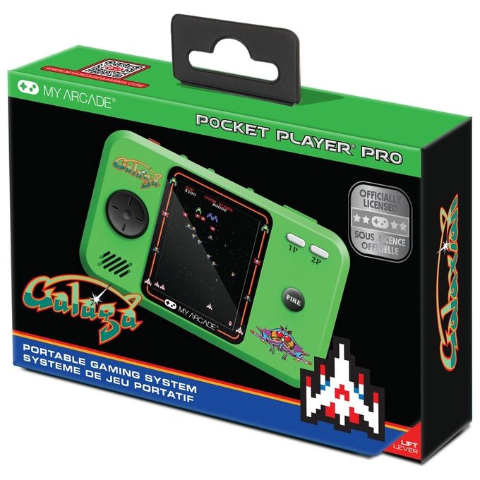 MY ARCADE DGUNL-4199 Pocket Player Pro Console Portatile con Schermo LCD da 2,75 Pollici Alimentazione AA o USB-C colore Verde Nero