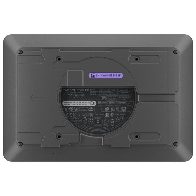 Logitech 952-000091 Tap Scheduler Pannello di Pianificazione per Sale Riunioni Display 10.1'' Risoluzione 1280 x 800 Pixel Wi-Fi Ethernet Bluetooth 5.0 VESA 100x100 mm colore Grafite