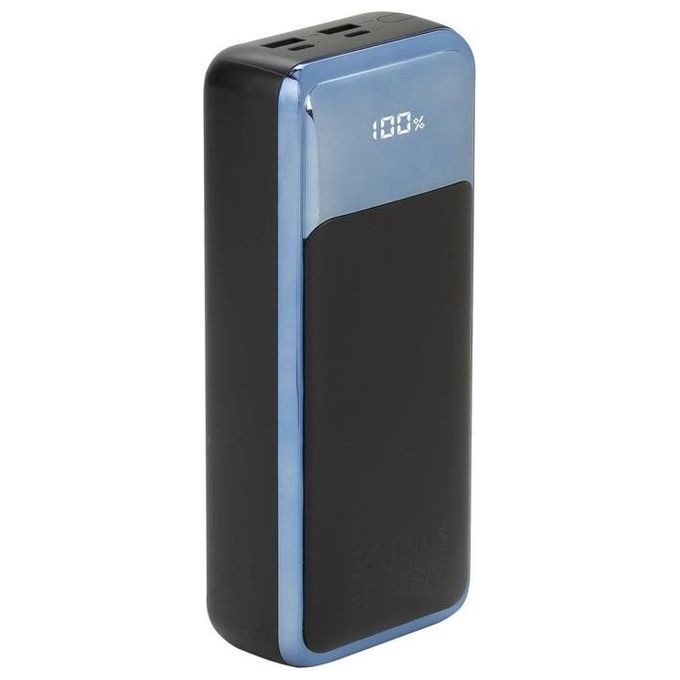 Rivacase VA1080 Powerbank 30000 mAh 65W Power Delivery QC3.0 4 porte Display LCD colore Nero Blu